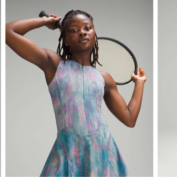 Lululemon Everlux Short-Lined Tennis Tank Dress 6" Pixel Diffuse Multi NWT Sz 4 - Picture 2 of 11